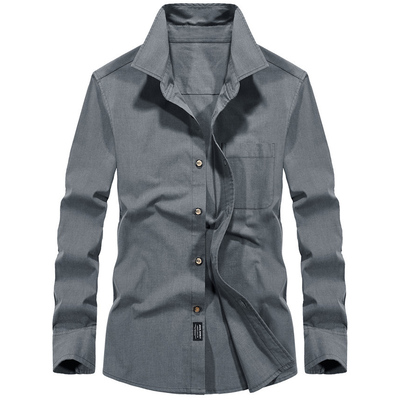 春秋季牛津纺衬衫长袖宽松纯棉