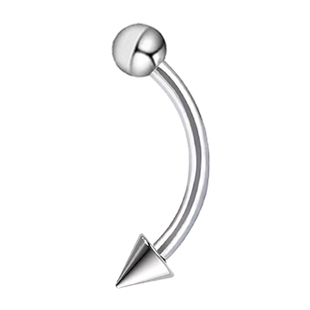 外螺纹尖锥双头弯杆唇钉中间下唇中竖钉弯钉防过敏钛钢饰品外螺旋
