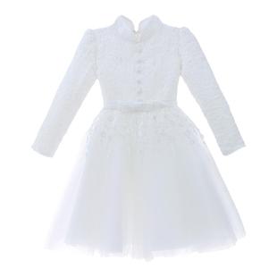 女童礼服轻奢小众高端儿童公主裙花童婚礼小女孩生日连衣裙春秋款