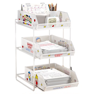 文件收纳架办公桌工位置物架桌面整理盒收纳盒分类书架书桌抽拉式