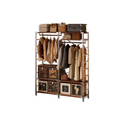 开放式衣柜家用卧室中古风衣帽间