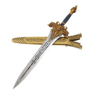 22/30cm 魔兽周边莱恩国王之剑狮头剑带鞘霜之哀伤全金属武器模型