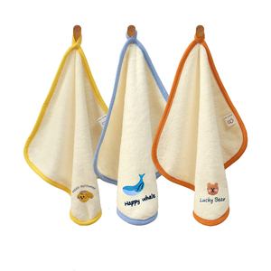 儿童洗脸小毛巾婴儿专用a类方巾珊瑚绒比纯棉吸水洗漱擦手帕家用