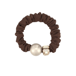 阿吉豆发圈女珍珠水钻珍珠马尾肠圈发饰简约休闲线下同款发绳皮圈