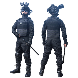 战术兵黑色教官蛙服战术训练服套装军迷军训男女拓展野战装备