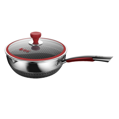 母婴级316奶锅蜂窝小炒锅18-30cm