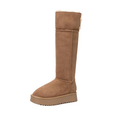 达芙妮长筒雪地靴子厚底加绒两穿