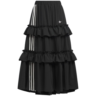 adidas阿迪达斯三叶草女子LONG SKIRT运动休闲半身裙KQ6505