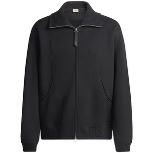 CHINISM丨仿毛织空气层灰色开衫卫衣男秋季翻领男士拉链上衣外套