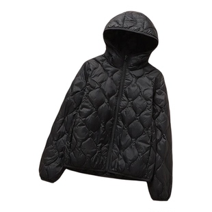 白鸭绒大码羽绒服女短款连帽冬季轻薄外套内搭小个子2025轻便内胆