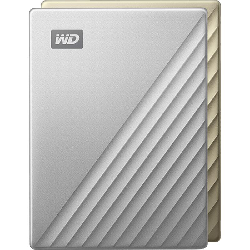 WD西部数据移动硬盘2t外接外置正品2tb电脑机械高速加密TypeC金属