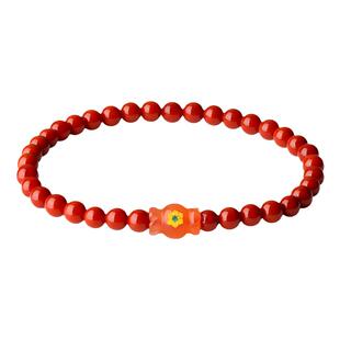 南红玛瑙手串女川料糖果手链珠子串珠原创设计简约细本命年红手饰