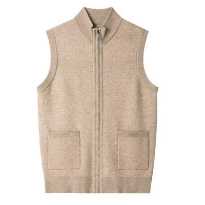 高级感品牌立领羊毛针织马甲宽松