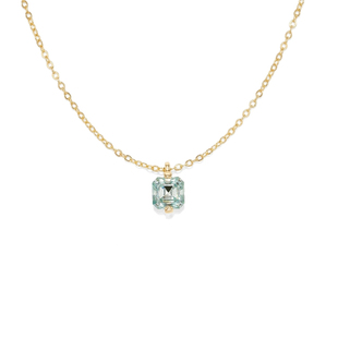 极光海宝蓝方糖项链女2025新款轻奢精致小众设计锁骨链送女友礼物