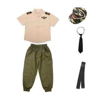 儿童小空姐演出服男女飞行员制服男孩飞机师机长制服空军表演套装