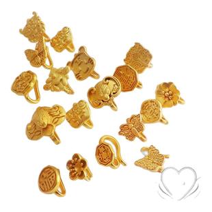 18k哑金包金保色古法金如意平安扣吊坠扣链接挂钩扣diy饰品项链扣