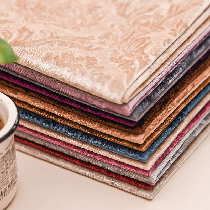 新款冰花绒欧式绒布小花短绒抱枕套坐垫压花婚庆背景软包面料批布