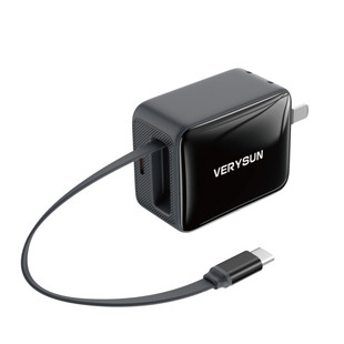 【伸缩线全兼容】威森67W氮化镓充电头适用安卓苹果17快充多协议充电出差旅行神器桌面收纳