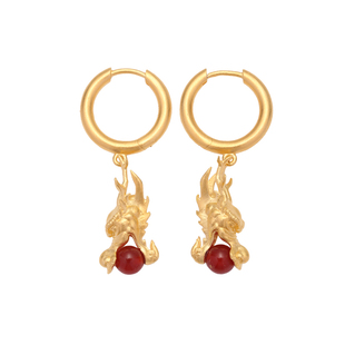 【Winky诗同款】JOYSTONE限量版龙吐珠玑耳环 红玛瑙青金石耳饰