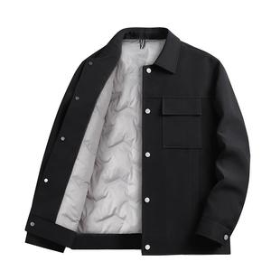 斯得雅轻薄款羽绒服男短款2024冬季男士翻领工装羽绒夹克男式外套