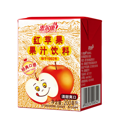 惠尔康红苹果果汁整箱饮料200ml