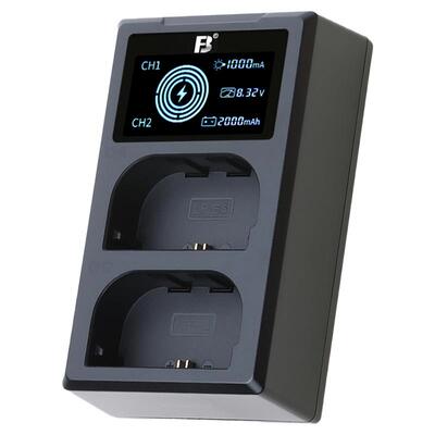 沣标佳能LP-E6双充EOS R R5 R6 II二代R7微单充电器5D4 90D 70D 5D2 5D3 6D 80D 6D2单反相机E6NH电池E6P座充