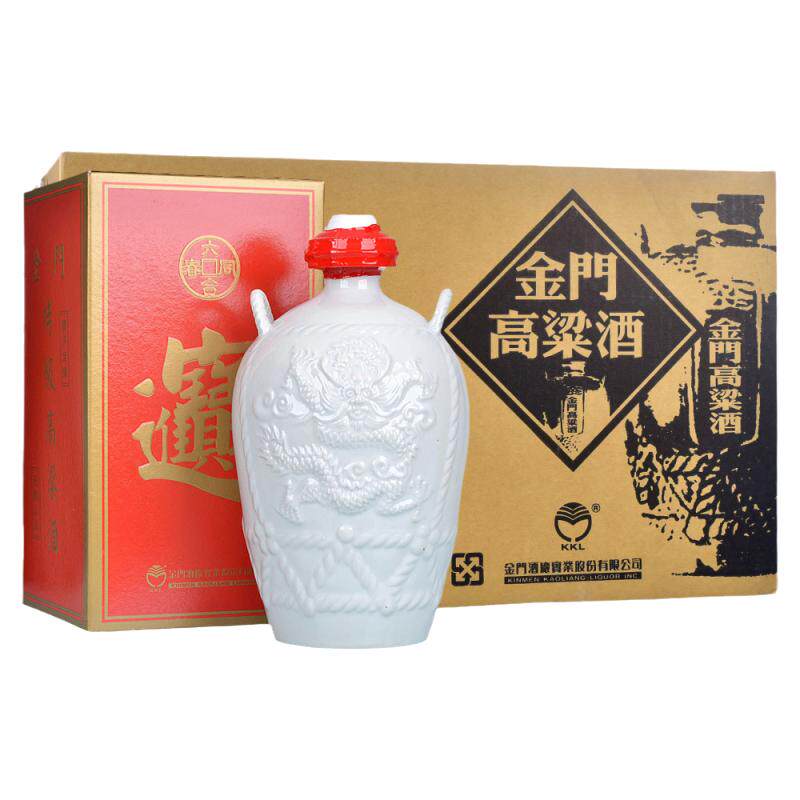 六瓶整箱金门高粱酒58度一公升1000ml大坛装正品陈年份老酒白瓷瓶