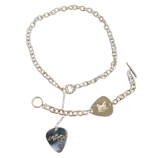 金属拨片双面刻字定制 | 手链项链刻字定制情侣闺蜜创意生日礼物