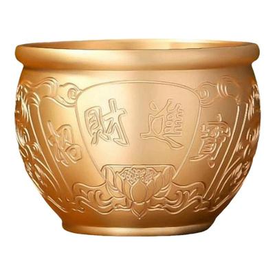 黄铜米缸聚财招财进宝百福缸聚宝盆客厅店铺办公室黄铜守财摆件