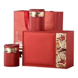 春节高档2圆罐铁罐茶叶包装空礼盒红茶白茶散茶半斤通用礼盒包装