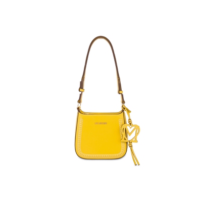 【新品首降】Love Moschino 2026早春女士撞色缝线爱心挂饰斜挎包
