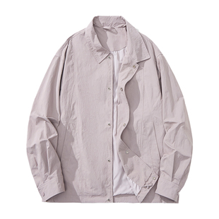 男士夹克外套春秋季新款潮牌中青年男装外套翻领宽松休闲简约上衣