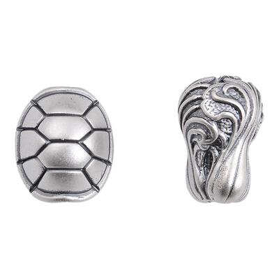 999纯银龟壳白菜隔珠手串配珠