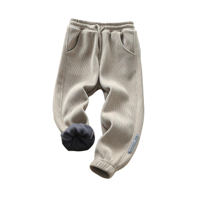 男童加绒加厚一体绒棉质保暖裤子