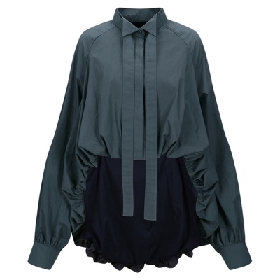 YCH早秋新品纯色球形衬衫女