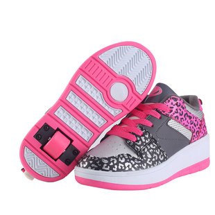 出口时尚自动暴走鞋男童 超轻收缩按钮女童轮子鞋隐藏双用轮子鞋