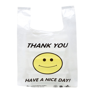 笑脸塑料袋一次性外卖透明食品打包袋子手提购物袋方便袋定制批发