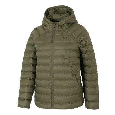 UA安德玛轻薄款羽绒服外套女装秋冬新款连帽保暖运动服棉羽夹克衫