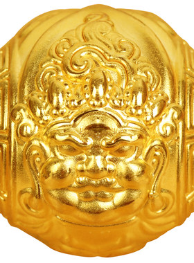 3D硬金黄财神金珠足金999