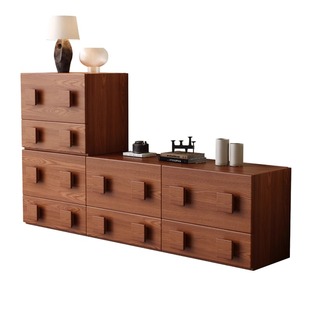 蓝色理想中古风卡门柜实木电视柜储物柜客厅家用北欧复古风斗柜