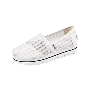 Tt&Mm/汤姆斯新款女鞋夏季薄款蕾丝布鞋厚底舒适百搭一脚蹬松糕鞋