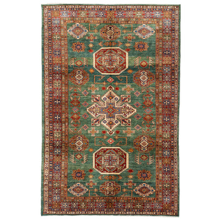 阿富汗进口 收藏复古几何北欧现代客厅茶几羊毛手工打结地毯地垫