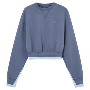 ACMEAURA蓝色卫衣女2025秋冬新款设计感百搭无帽卫衣短款外套女