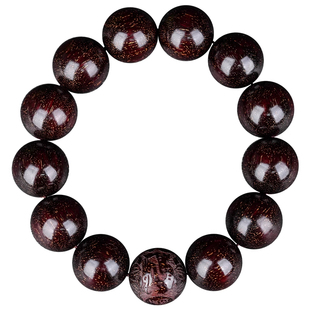 印度小叶紫檀手串檀香木十二生肖20男士文玩盘玩念珠佛珠手链老料