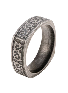 方形系列-古法钛钢复古重工戒指