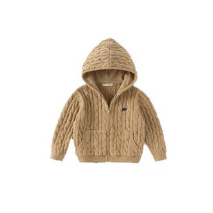 戴维贝拉儿童毛衣针织衫冬装宝宝加厚红色新年外套男女童纯棉开衫