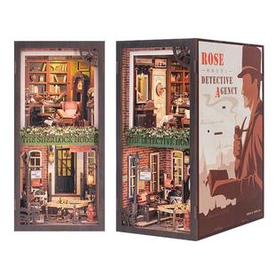 CuteBee蔷薇侦探社积木书立diy小屋悬疑推理手工拼装模型生日礼物