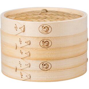 黄一府竹蒸笼家用火锅304不锈钢竹蒸笼多功能蒸锅汤锅蒸屉一体锅