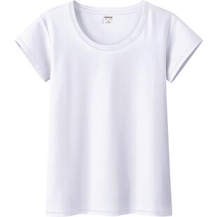 2025年夏季新款白色短袖女圆领修身显瘦基础t恤简约百搭纯棉上衣