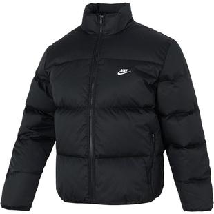 耐克羽绒服男26冬季新款保暖运动服宽松短款面包服黑色外套IB2976
